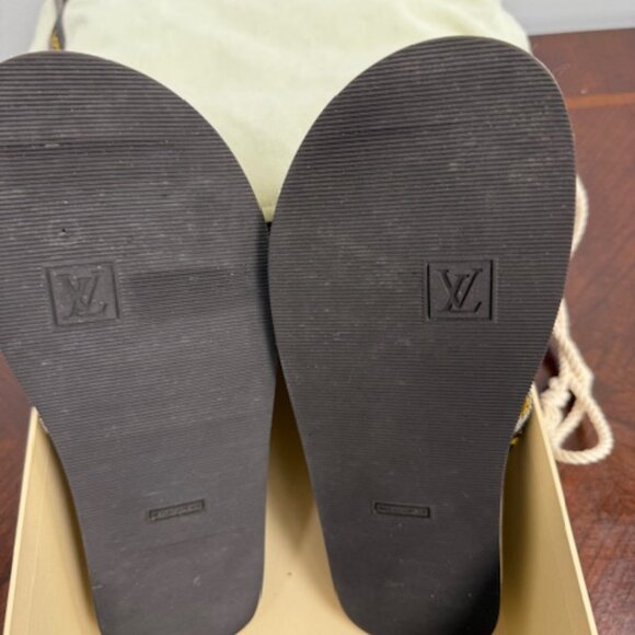 LOUIS VUITTON 'BAHIA' THONG RUBBER MONOGRAM FLIP FLOPS - Picture 2 of 2
